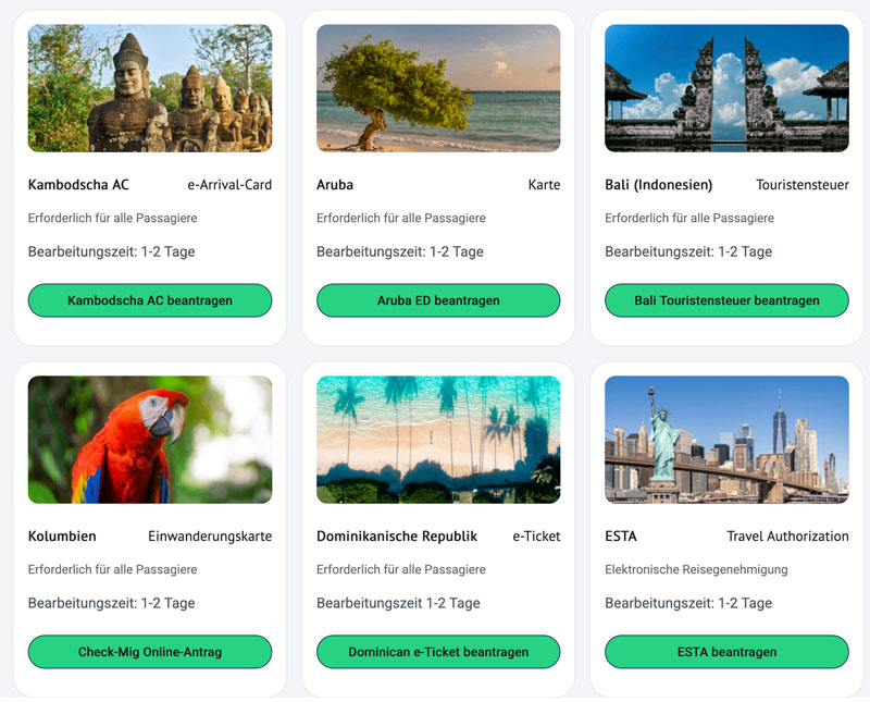 Reiseziele-für-Visa-Screenshot Reiseziele-für-Visa-Screenshot, www.handyvisas.de