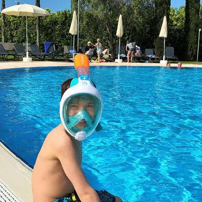 Tauchmaske_Decathlon_Pool Test Schnorchelmaske am Pool im Robinson Club Apulia